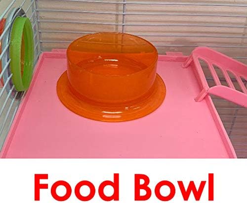 Rosa Gran Torre Gemela Habitat Hámster Mansion Roedor Gerbos Ratones Ratón Pequeño Animal Casa Jaula con tubo de cruce superior túnel extensible y