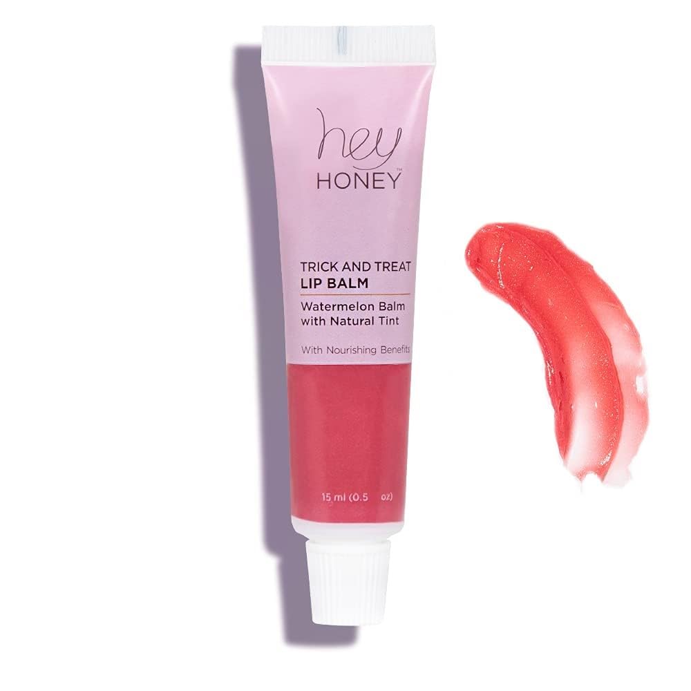 Hey Honey Trick and Treat – Bálsamo labial de sandía, tinte natural 2 en 1 con propiedades hidratantes e hidratantes