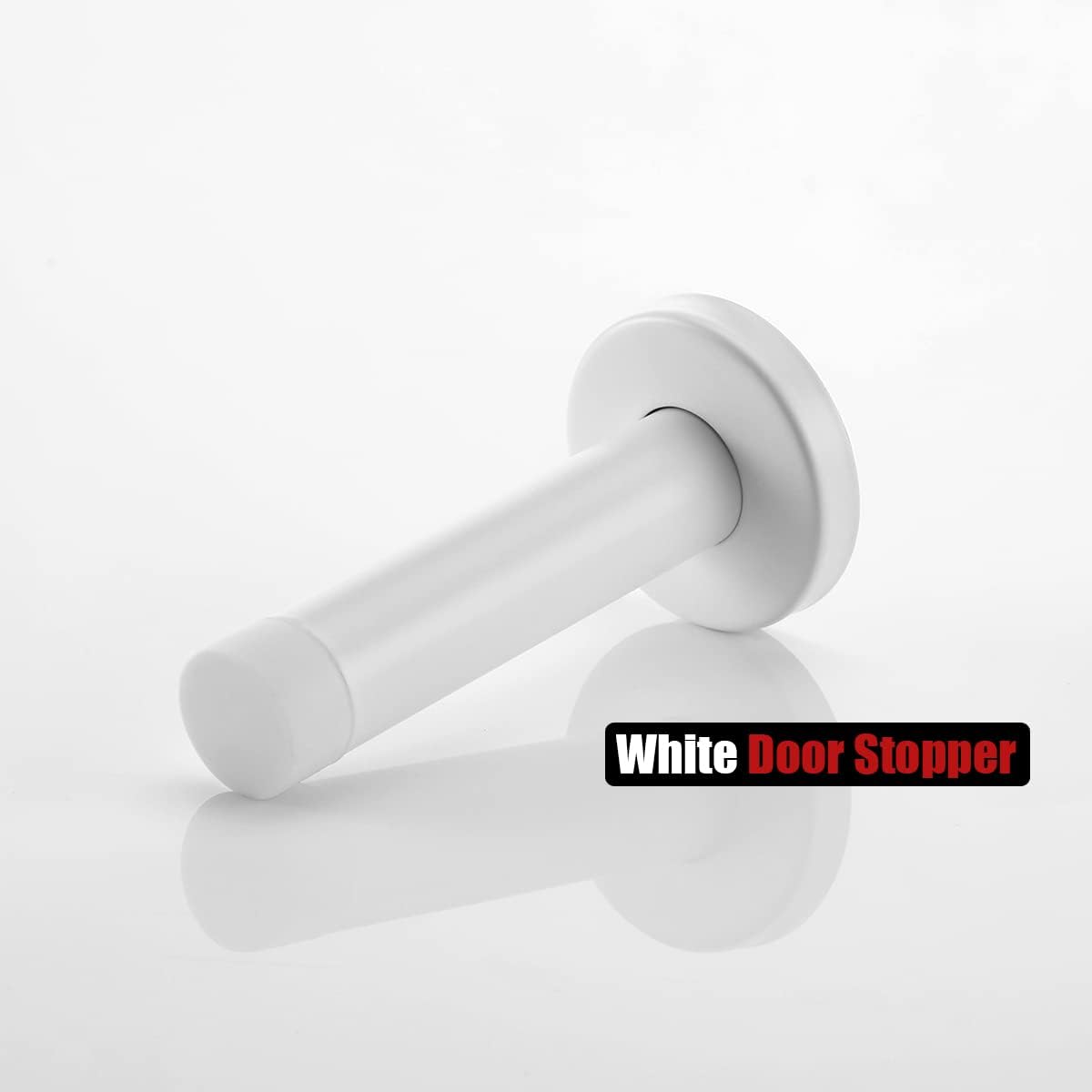 JQK Tope de puerta blanco, acero inoxidable 304 espesar 0.039 in amortiguador de sonido tope de puerta parachoques pared protetor, DSB5-WH