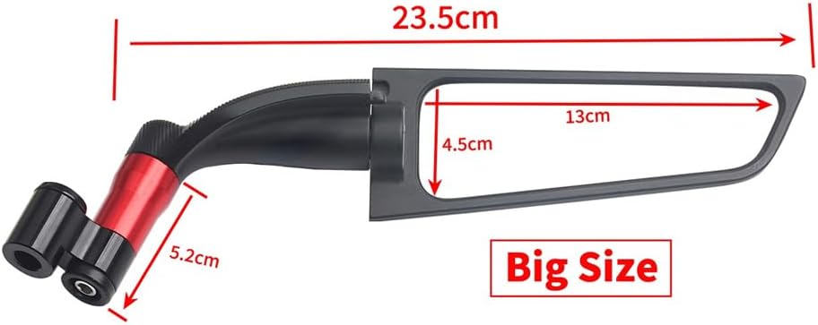 para Espejo retrovisor para FZ1 FZ6 FZ8 FZ25 FZ400 FZ07 FZ09 FZ10 FZS15Wind Wing Side Retroviseur Espelhos Moto Accesorios de motocicleta (negro)