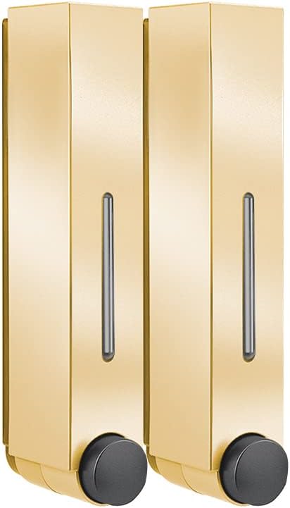 Dispensador de champú para pared de ducha, dispensador de champú y acondicionador de 2 cámaras, dispensador de champú para baño, 2 cámaras, sin