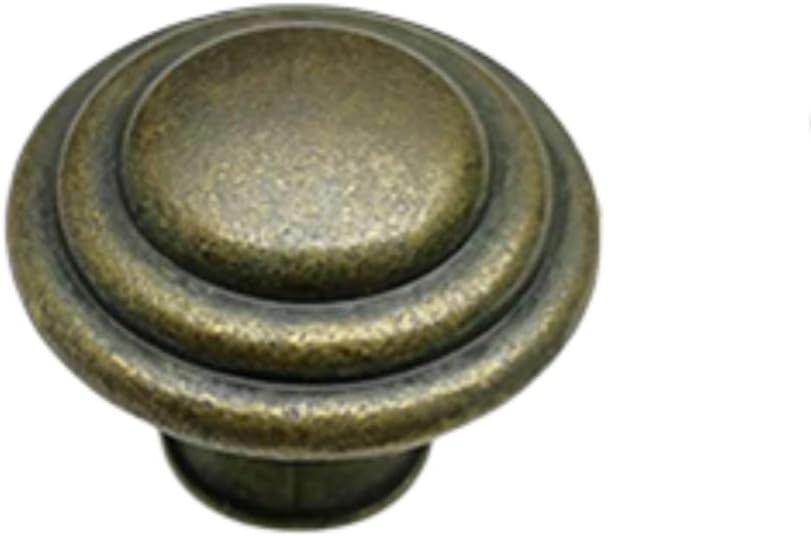 WenRan Pomo de bronce antiguo negro de 2 colores para cajón de un solo agujero, cascada redonda americana, accesorios de gabinete de aleación de