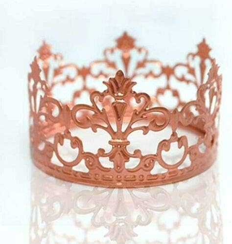 Mini decoración de pastel de corona dorada de príncipe para decoración de pasteles de fiesta de boda (oro rosa)