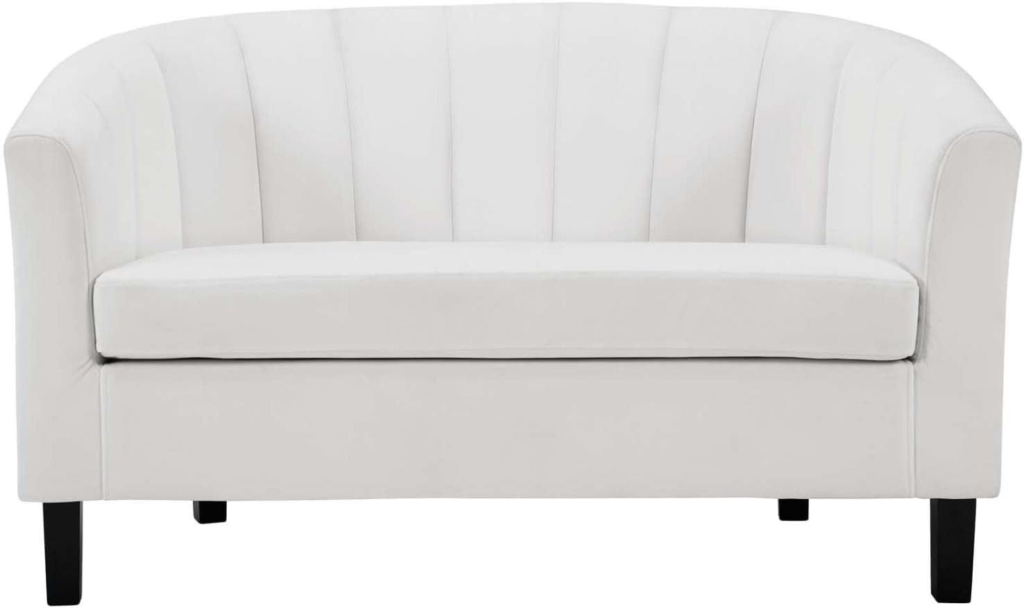Modway Prospect Channel – Sofá biplaza tapizado de terciopelo, color blanco