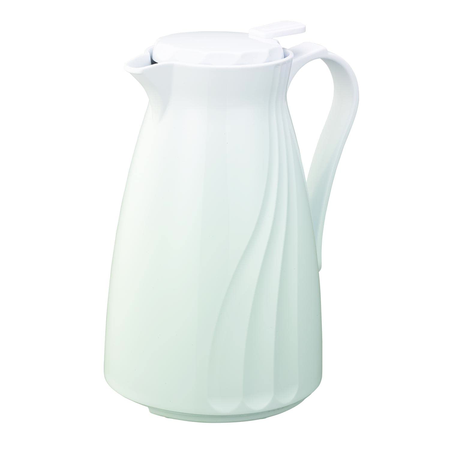 Service Ideas TNSPB12WH Twist N’ Serve – Jarra de café, plástico sin BPA, 1.2 litros, 40.5 onzas, color blanco