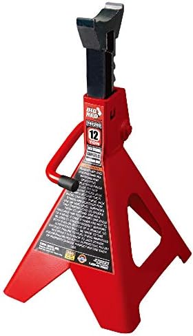 BIG RED T41202 Torin Steel Jack Stands 12 Ton (24,000 lb) Capacidad, Rojo, 1 Par