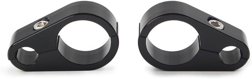 GZYF 2 clips de abrazadera de cable de embrague de freno de motocicleta para manillar Harley de 1 pulgada, 1 agujero, negro