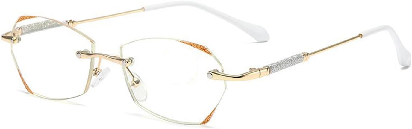 Lentes de lectura sin montura para mujeres y hombres, lectores ligeros con bloqueo de luz azul, clásicos y elegantes artísticos