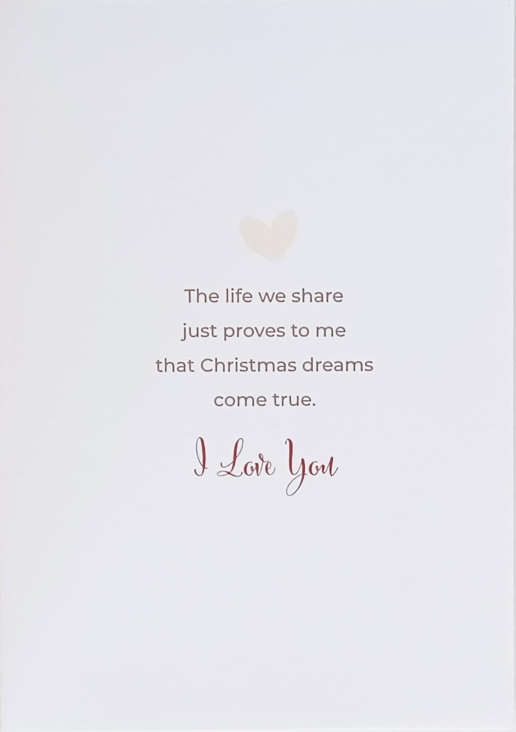 Greeting Card La vida que compartimos me demuestra que los sueños de Navidad se hacen realidad – Te amo romántico (esposa esposa)