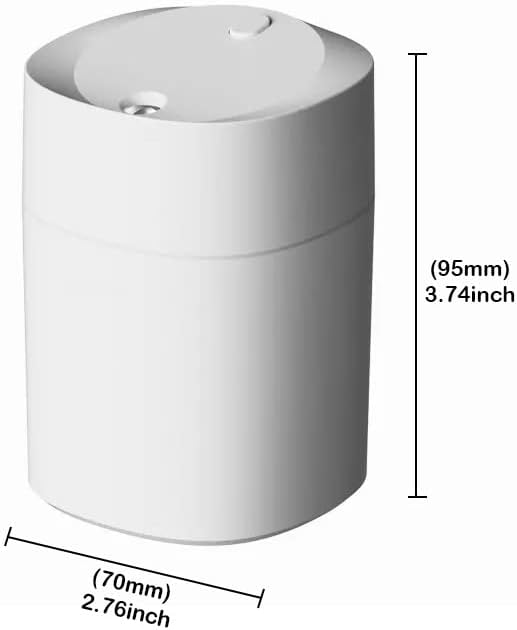 Humidificador pequeño de niebla fría con 1 filtro de repuesto, luz nocturna LED multicolor, mini humidificador de escritorio USB de 6.8 fl oz para