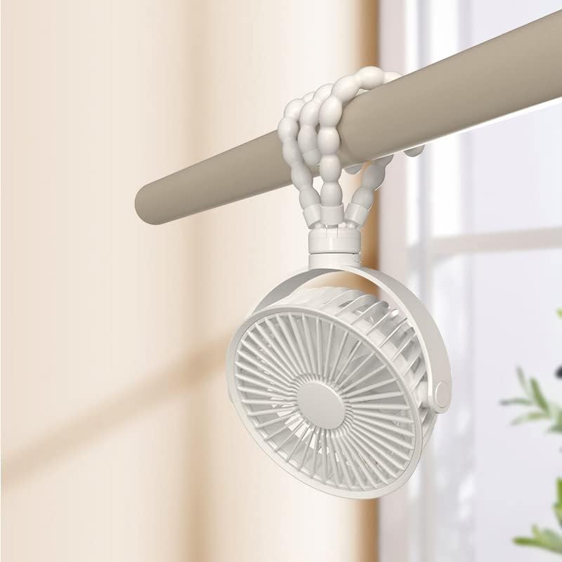 KONPWAY Ventilador portátil a pilas con trípode de pulpo, ventilador de mano personal recargable por USB para cochecito, asiento de automóvil, al