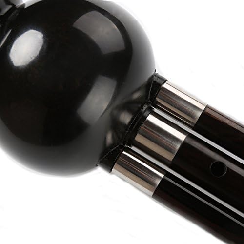 OrientalMusicSanctuary Hulusi profesional de madera de sándalo negro doble llave – Flauta de calabaza curcubit china (clave de C + bB)