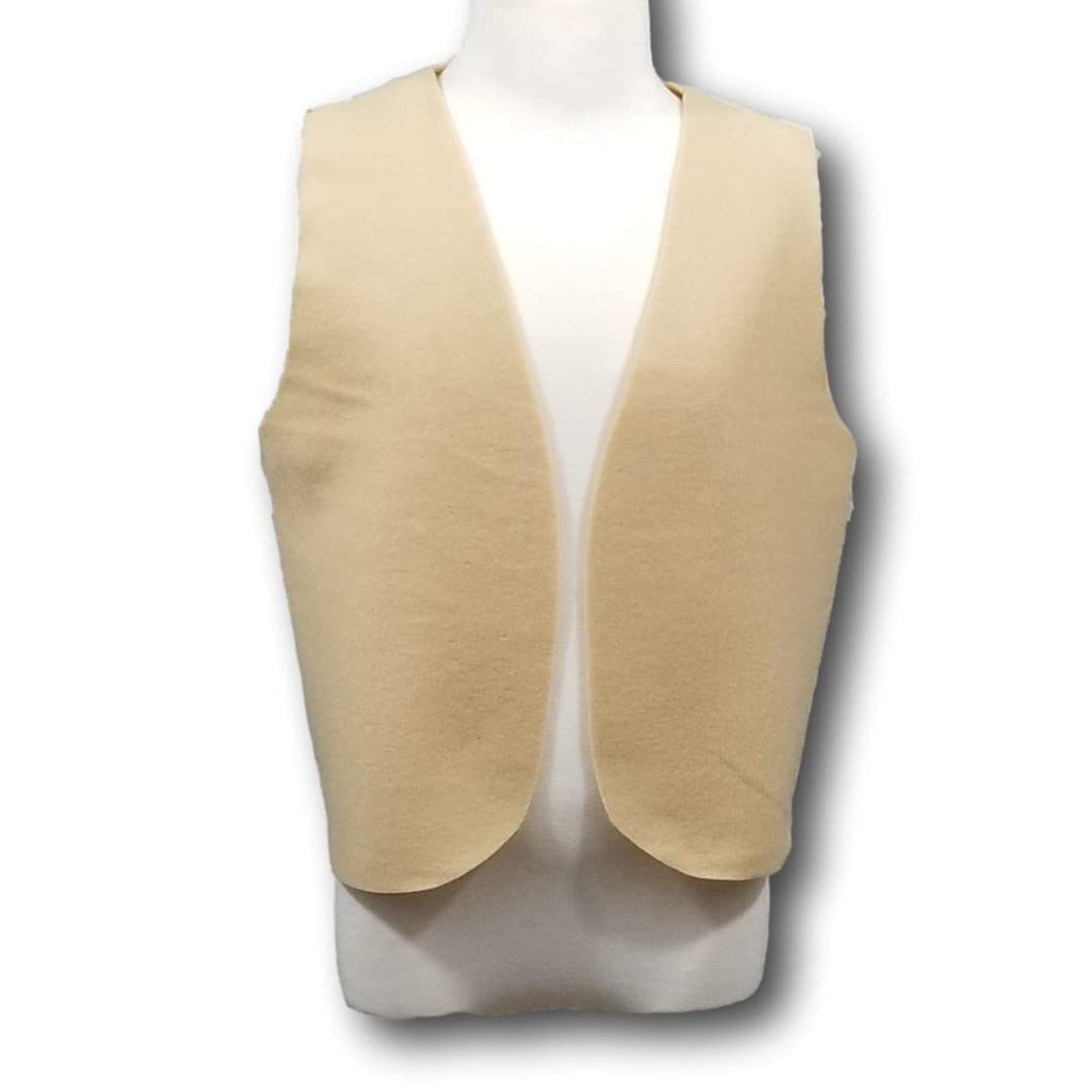 Kids Tan Peasant Costume Vest (MedievalRenaissanceColonialPirate) Fits Kids 4-16