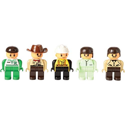 Constructive Playthings 20 piezas Posable People para ladrillos de construcción de tamaño preescolar