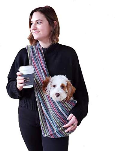 Transportador para perros 100% algodón orgánico también para gatos (bohemio multicolor)