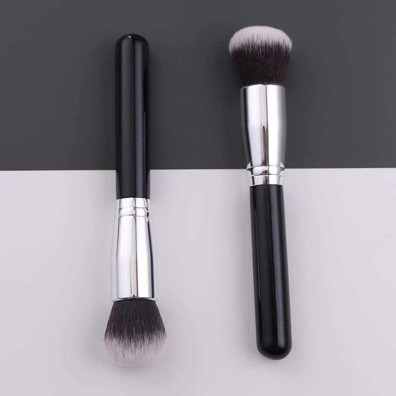 Virola de cobre de lujo de encargo Negro Plata sola cepillo de maquillaje Fundación cepillo (F05)
