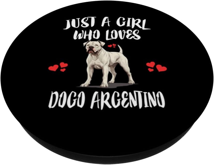Just A Girl Who Loves Dogo Argentino Dog PopSockets Standard PopGrip