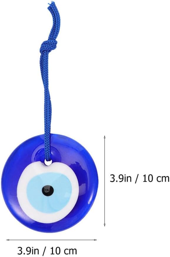 Adorno colgante de ojo azul turco para colgar en la pared, 2 piezas con protección de cuerda, amuleto de buena suerte, amuleto para colgar en la
