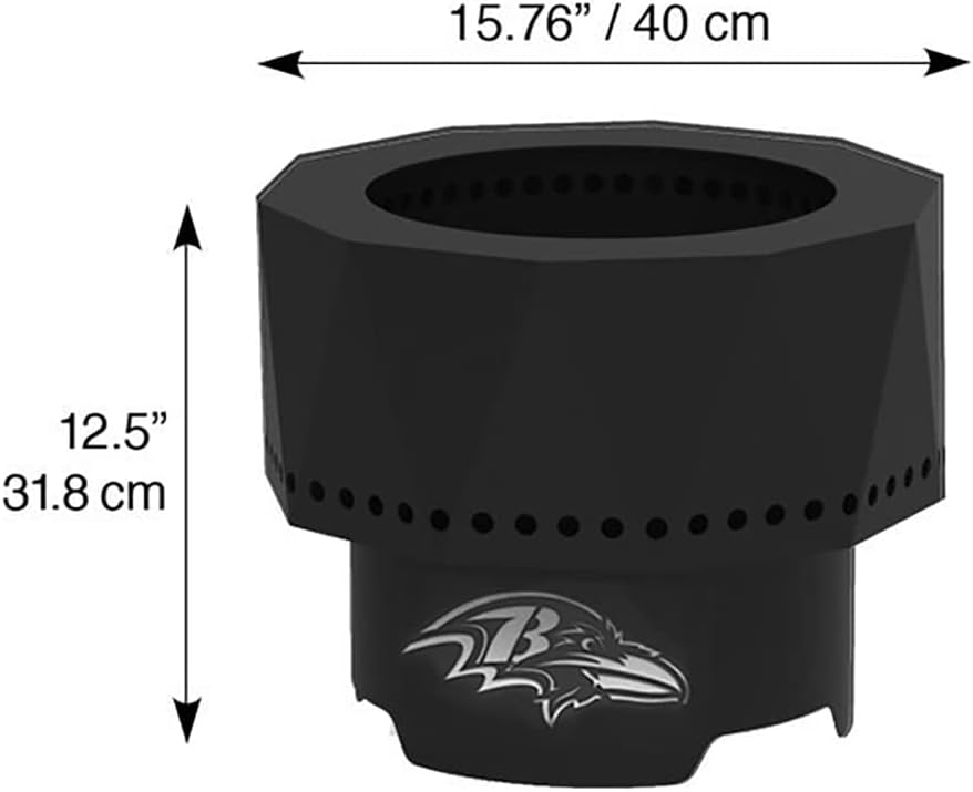 Blue Sky Outdoor Living NFL Jacksonville Jaguars Ridge – Hoyo portátil de acero sin humo con bolsa de transporte y kit de pantalla de chispa, leña y