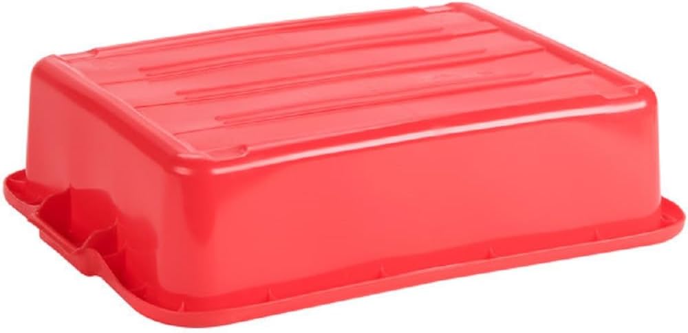 TrueCraftware Caja de autobús de cocina de 19-12 x 15-12 x 5-38 pulgadas, caja de autobús de cocina con bordes exteriores, bañera de plástico