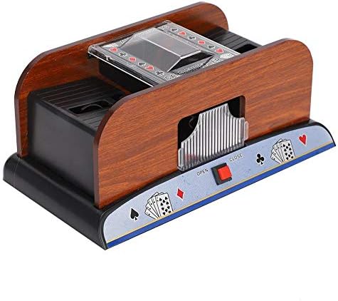 Dioche Barajador automático de cartas, funciona con pilas automáticas de 2 barajas para blackjack, póquer silencioso, fácil de usar, ideal para uso