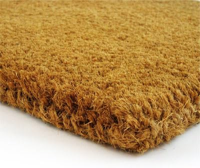Ecomills Tapete de fibra de coco natural con parte trasera tejida, extra gruesa de 1.5 pulgadas, resistente, duradera, para puerta delantera y patio