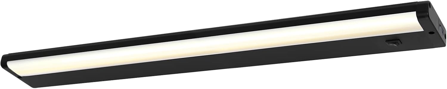 LUMILAND Iluminación LED del gabinete de 32 pulgadas 20W 1100LM, blanco cálido 3000K debajo del gabinete luces LED, negro