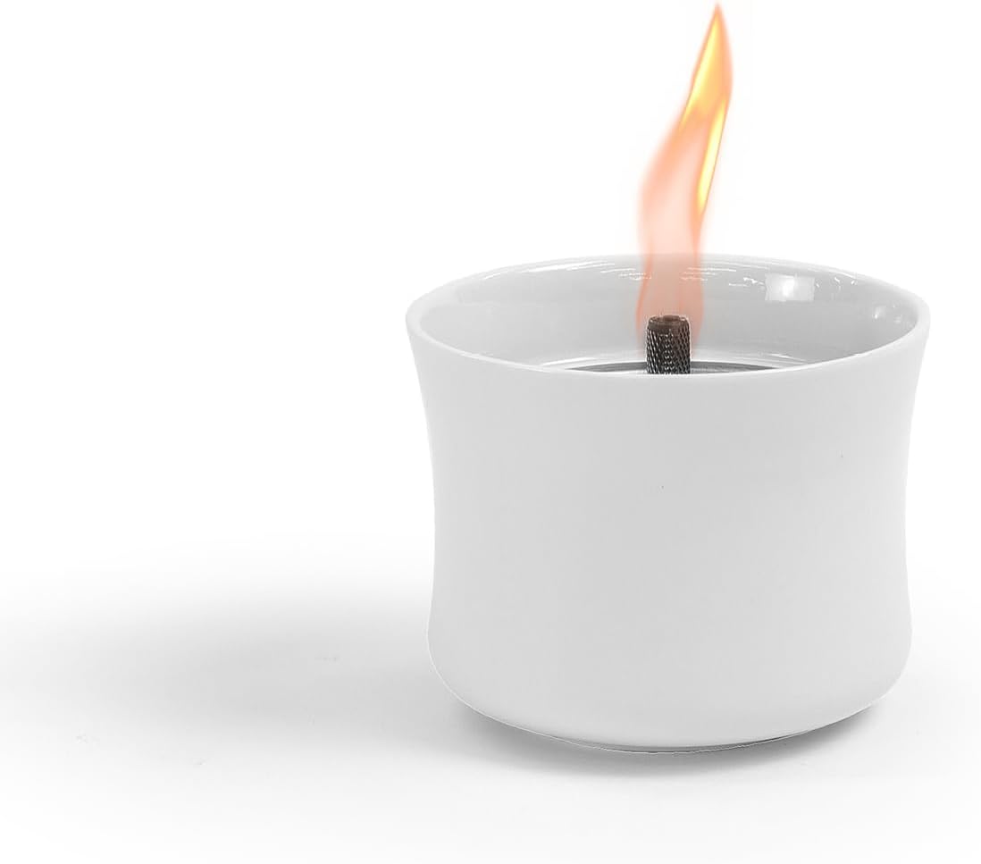 LOVINFLAME Velas de cerámica con perlas para regalo, portátil, de mesa, calentador de patio, chimenea, decoración interior del hogar, sin humo, solo