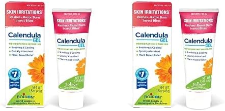 Boiron Gel de caléndula para aliviar erupciones, quemaduras de afeitar, picaduras de insectos o quemaduras solares, no grasa y sin fragancia, 1.5