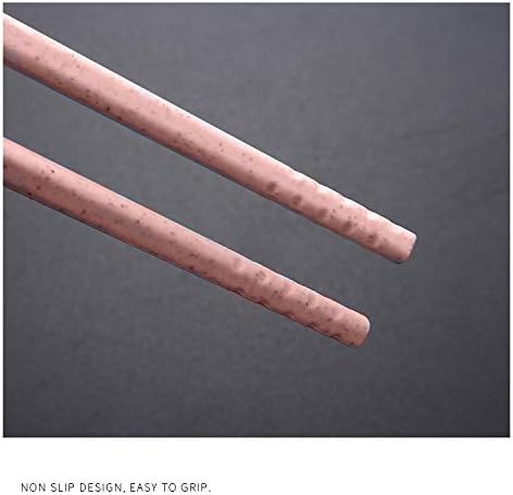 SUNNYHILL – Juego de 4 cubiertos de paja de trigo saludable y ecológico, utensilios portátiles biodegradables, palillos, tenedores, cuchillos,