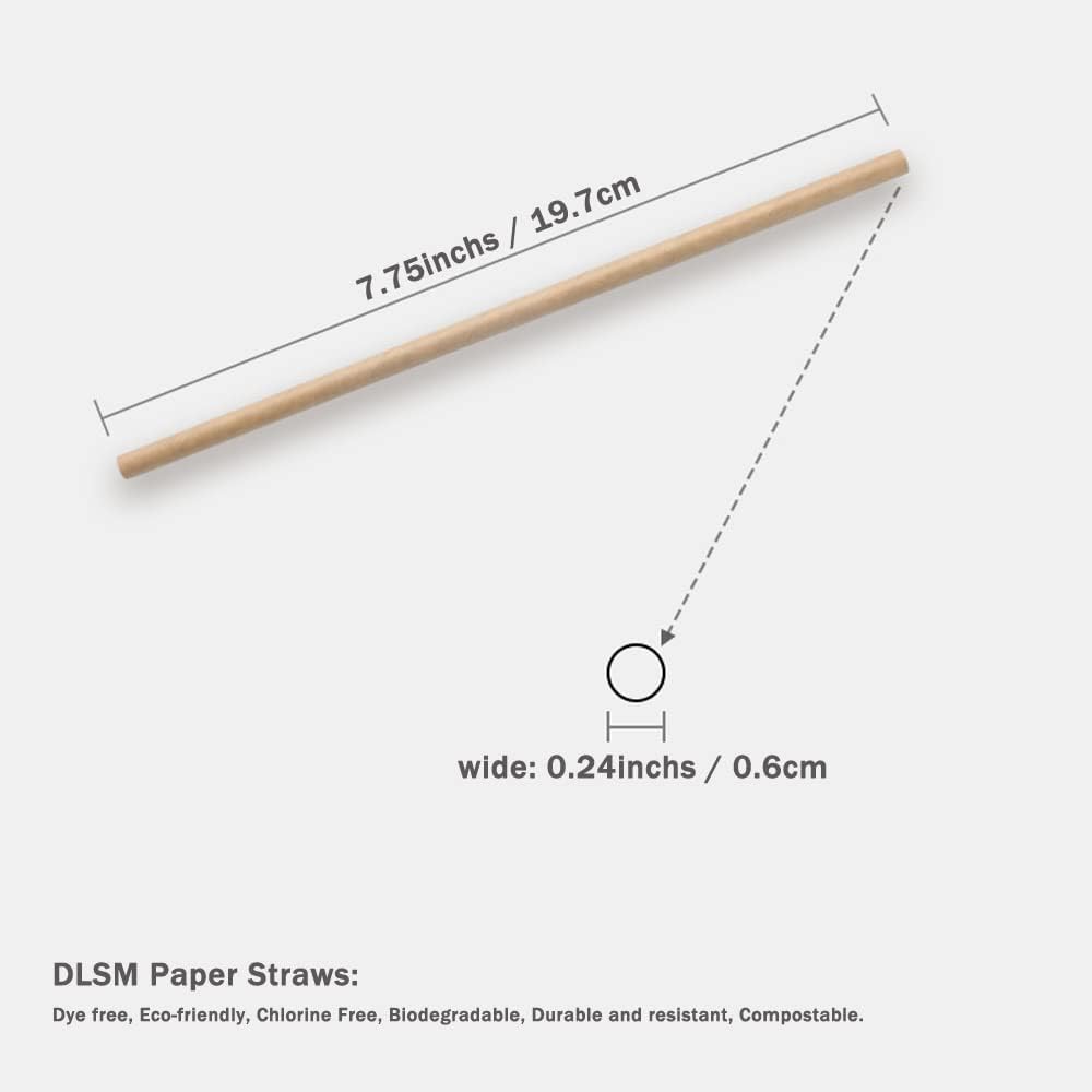 DLSM – Paquete de 200100400 pajitas de papel biodegradables extra duraderas de primera calidad ecológicas con bandera estadounidense para batidos,