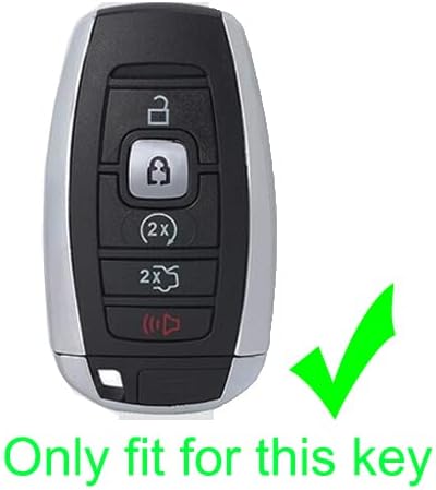 2 fundas de silicona de goma negra con 5 botones para llavero inteligente sin llave compatible con Lincoln Continental MKC MKX MKZ Nautilus Navigator
