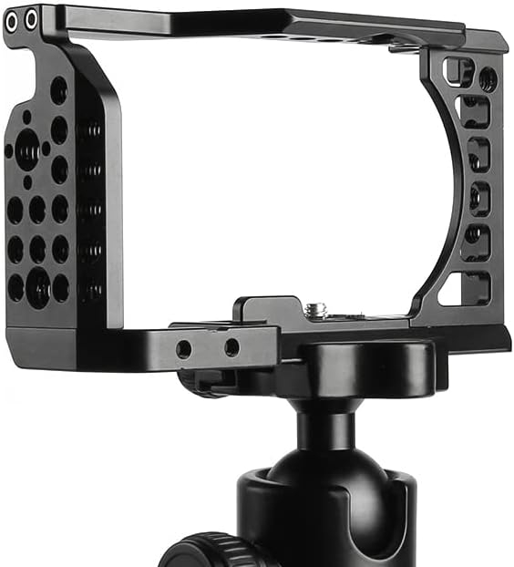 ANNTERY Jaula de cámara para Sony A6400, jaula de cámara Easy Hood para Sony Alpha A6400, estabilizador de aluminio para cámara de video para