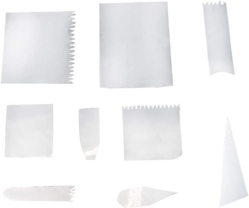 18 piezas de raspador de crema transparente flexible para tartas, glaseado, espátula de pastelería, suministros de decoración de pasteles,