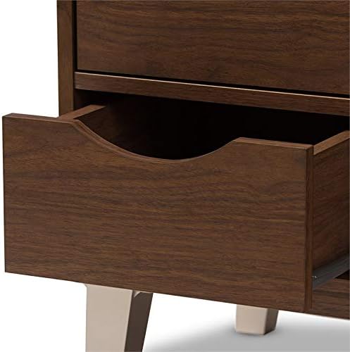 Baxton Studio Carell Furniture – Banco tapizado para guardar zapatos, color gris y marrón
