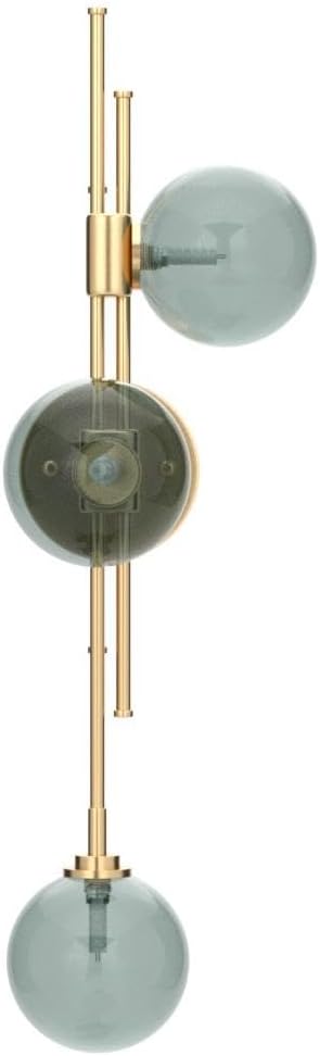 Mid-Century – Lámpara de pared decorativa moderna de 3 luces con forma de globo de cristal transparente para interiores (verde)