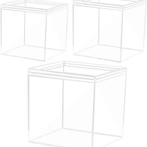 IMIKEYA 3 unids transparente caja de exhibición contenedores de acrílico mini contenedores cuadrados Locker Organización caramelo Exhibición IMIKEYA 3 unids transparente caja de exhibición contenedores de acrílico mini contenedores cuadrados Locker Organización caramelo Exhibición