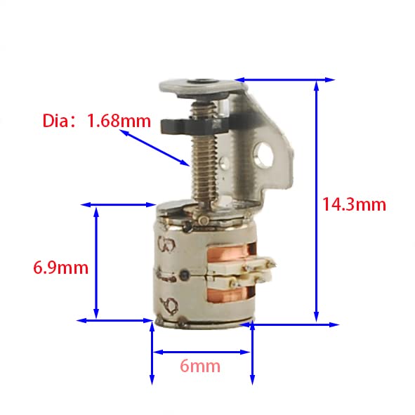 50pcs 3-5V DC 2 Fase 4 Dia 0.236 in DC Motor paso a paso Micro Motor paso a paso para productos digitales Tamaño de la cámara 0.236×0.551 in