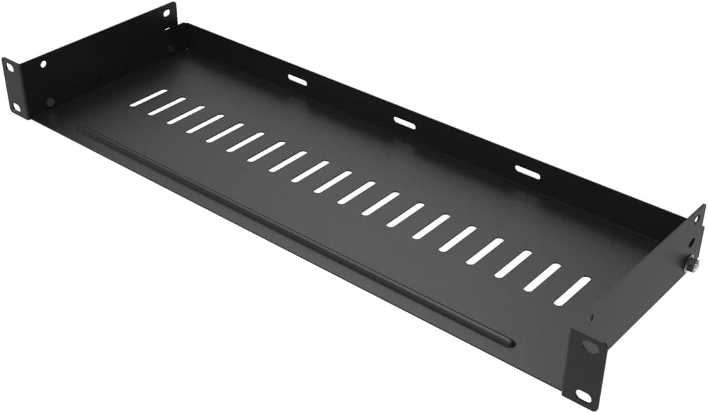 JINGCHENGMEI Estante de rack ventilado de 1U, bandeja universal sin borde para gabinete de red de 19 pulgadas o rack de servidores (6 pulgadas de