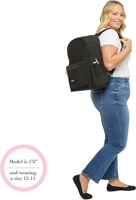 Baggallini Mochila para laptop On The Go para mujer, Neopreno gris jaspeado