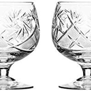 Juego de 2 vasos de cristal vintage hechos a mano, brandy y coñac, cristalería antigua Juego de 2 vasos de cristal vintage hechos a mano, brandy y coñac, cristalería antigua