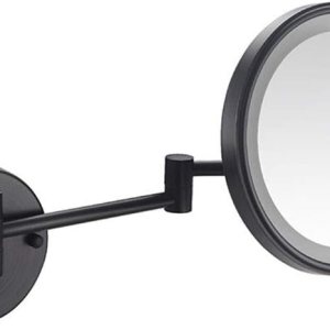 FORTTS Espejo de maquillaje montado en la pared de 8 pulgadas, espejo de maquillaje con luces LED, pantalla táctil, de un solo lado, giratorio de FORTTS Espejo de maquillaje montado en la pared de 8 pulgadas, espejo de maquillaje con luces LED, pantalla táctil, de un solo lado, giratorio de