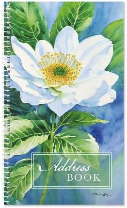 White Flowers – Libreta de direcciones de por vida, 72 páginas, número de teléfono de cubierta suave y guardián de direcciones
