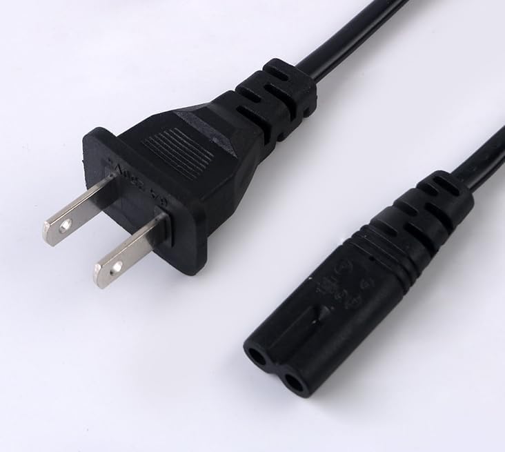 Cable de alimentación de 2 pines para monitor de computadora, compatible con Samsung Acer, HP, Dell, LG, Sharp Toshiba, monitor de laptop, PS2, PS3,