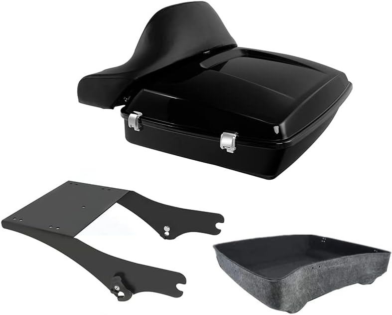 TCT-MOTORPARTS Respaldo de maletero picado, estante superior de montaje para Harley Tour Pak Trunk Touring Electra Glide Road Glide Street Glide