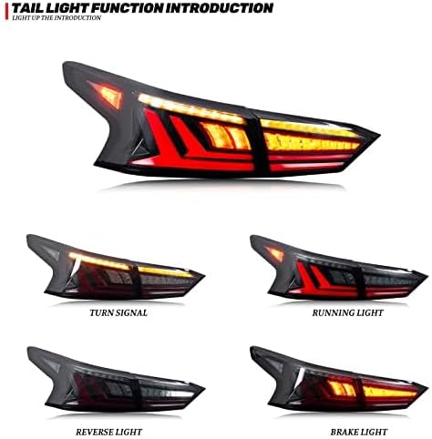 Nuevo accesorio para Nissan Altima 2019 2020 2021 2022 2023 Luces traseras LED secuencial señal arranque animación kit de reemplazo (negro)