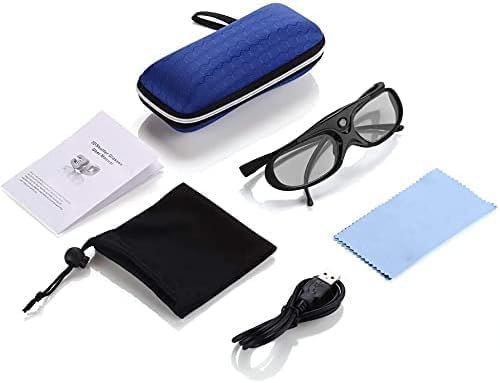 BOBLOV DLP Link – Lentes 3D recargables de 144 Hz, compatibles con Optoma, BenQ, Acer, ViewSonic, Vivitek, Panasonic, Dell, otros proyectores 3D