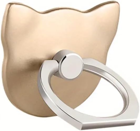 ChasChels – Anillo de dedo para teléfono móvil con forma de gato con soporte negrorosaplatadorado (dorado)