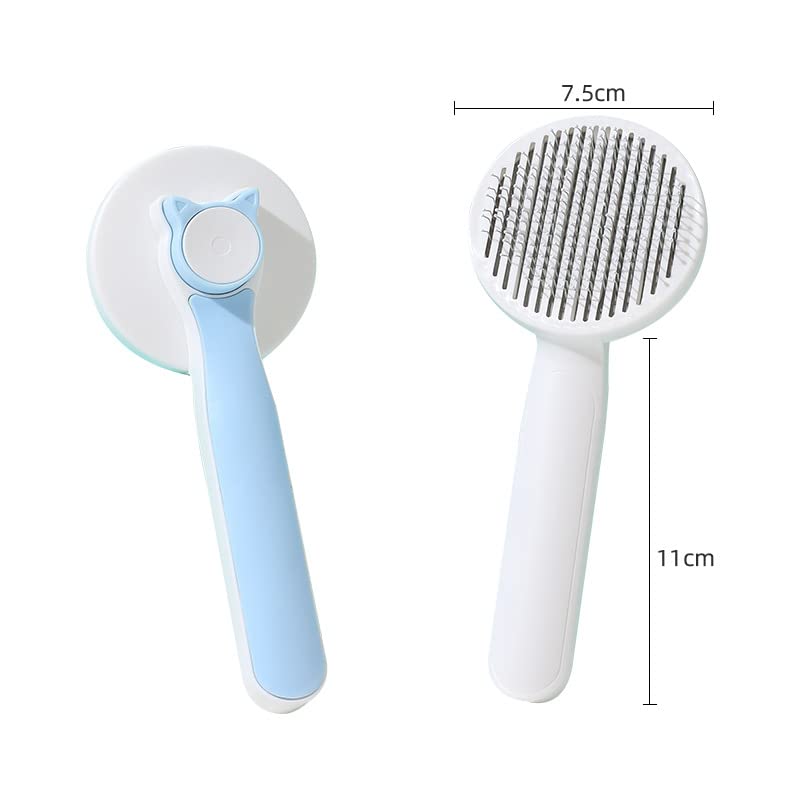 Cepillo para mascotas para amigos peludos, cepillo autolimpiante para gatos con liberación de pelo para desprendimiento y aseo, cepillos de limpieza