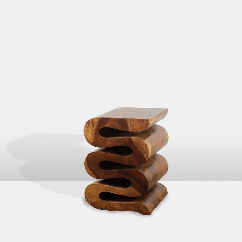 Wood Wave Verve Accent – Mesa de serpiente (14 x 14 x 20 pulgadas), color aceite de nogal